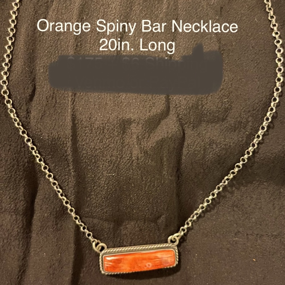 Authentic Native American Orange Spiney Nar Necklace
